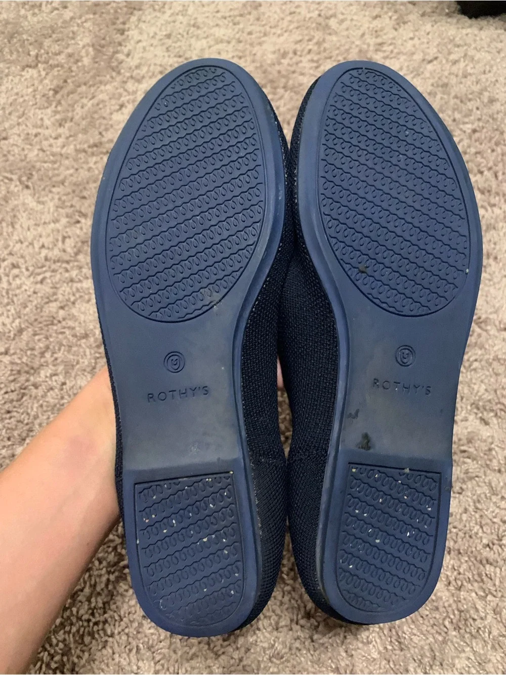 Rothy's Navy Knit Ballet Flats Size 11